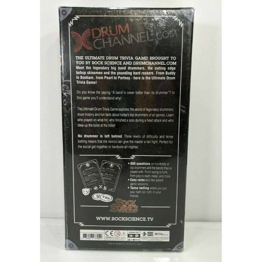 Rock Science Drum Trivia Game Ultimate Rock N' Roll Drum Knowledge Rock Bands - Picture 3 of 3